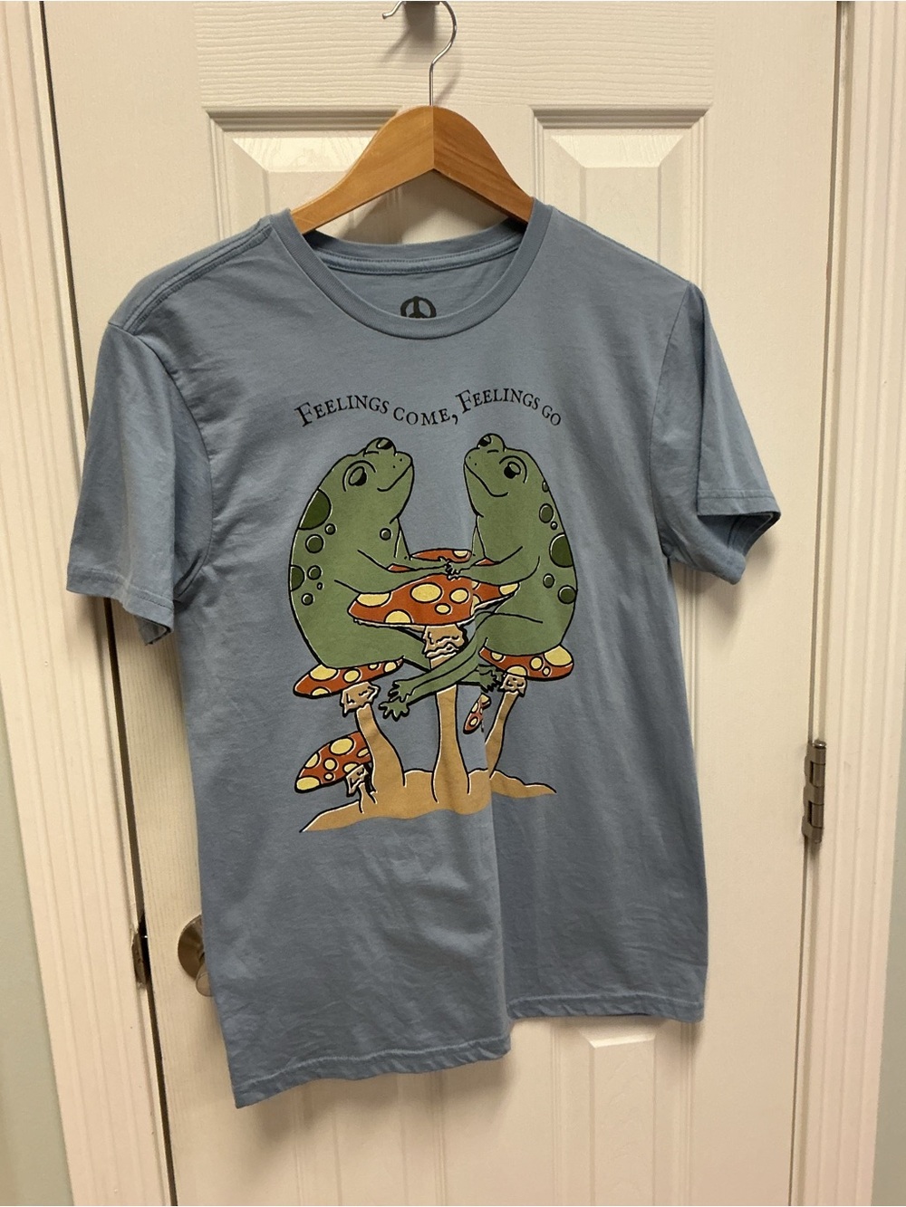 Peace Of Mind SZ M Feelings Come, Feelings Go, Rare T Shirt Frogs Mushrooms